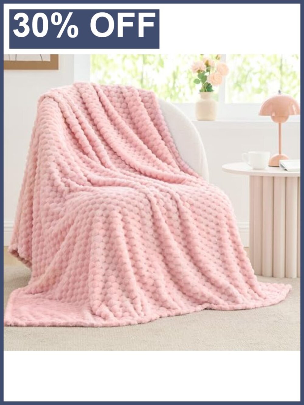 Soft Cozy Fleece Throw Blanket 50x60 Jacquard Plush for Couch